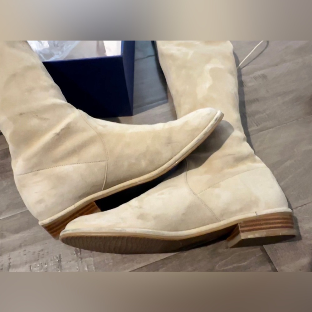 Stuart Weitzman Lowland Otk Boots - Buff Suede - image 4